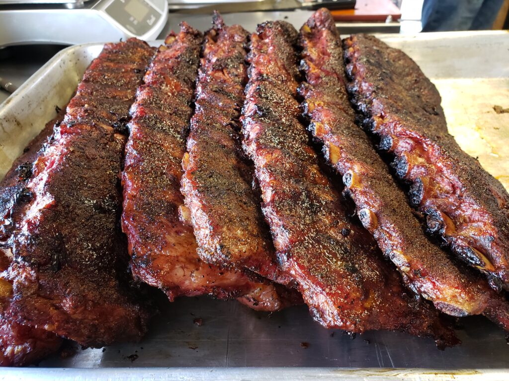 Richie Lush's personal favorite: 16-hour hickory and oak smoked ribs.