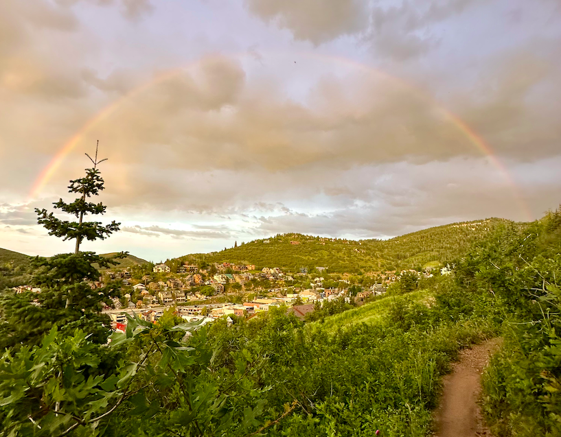 Park City Rainbow looking over town